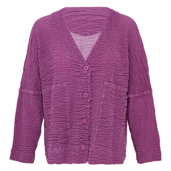 Stripe Flocky Cauliflower Cardigan