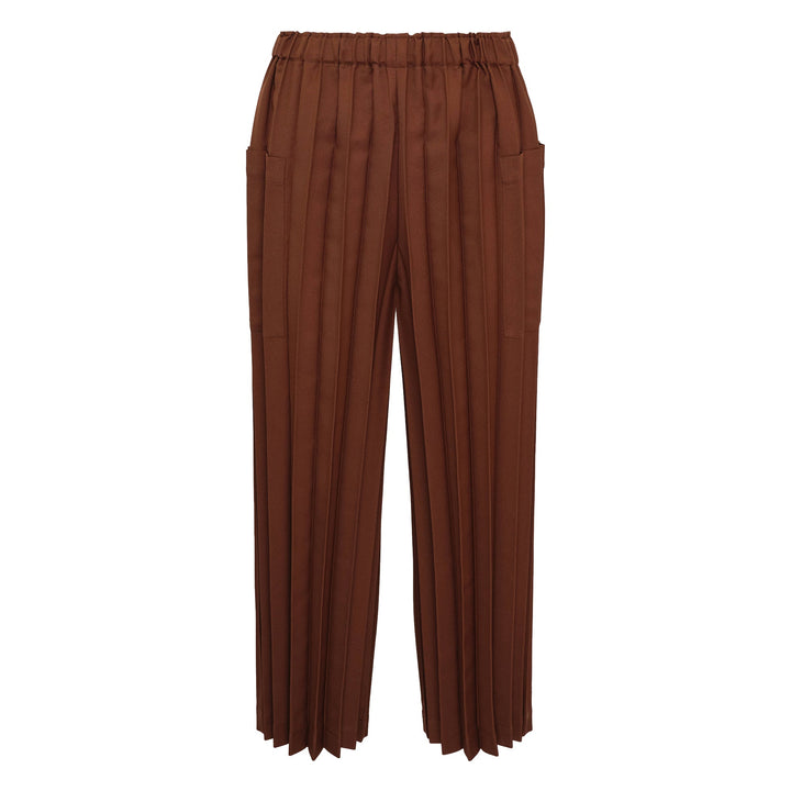 Color Pleats Bottom Pants