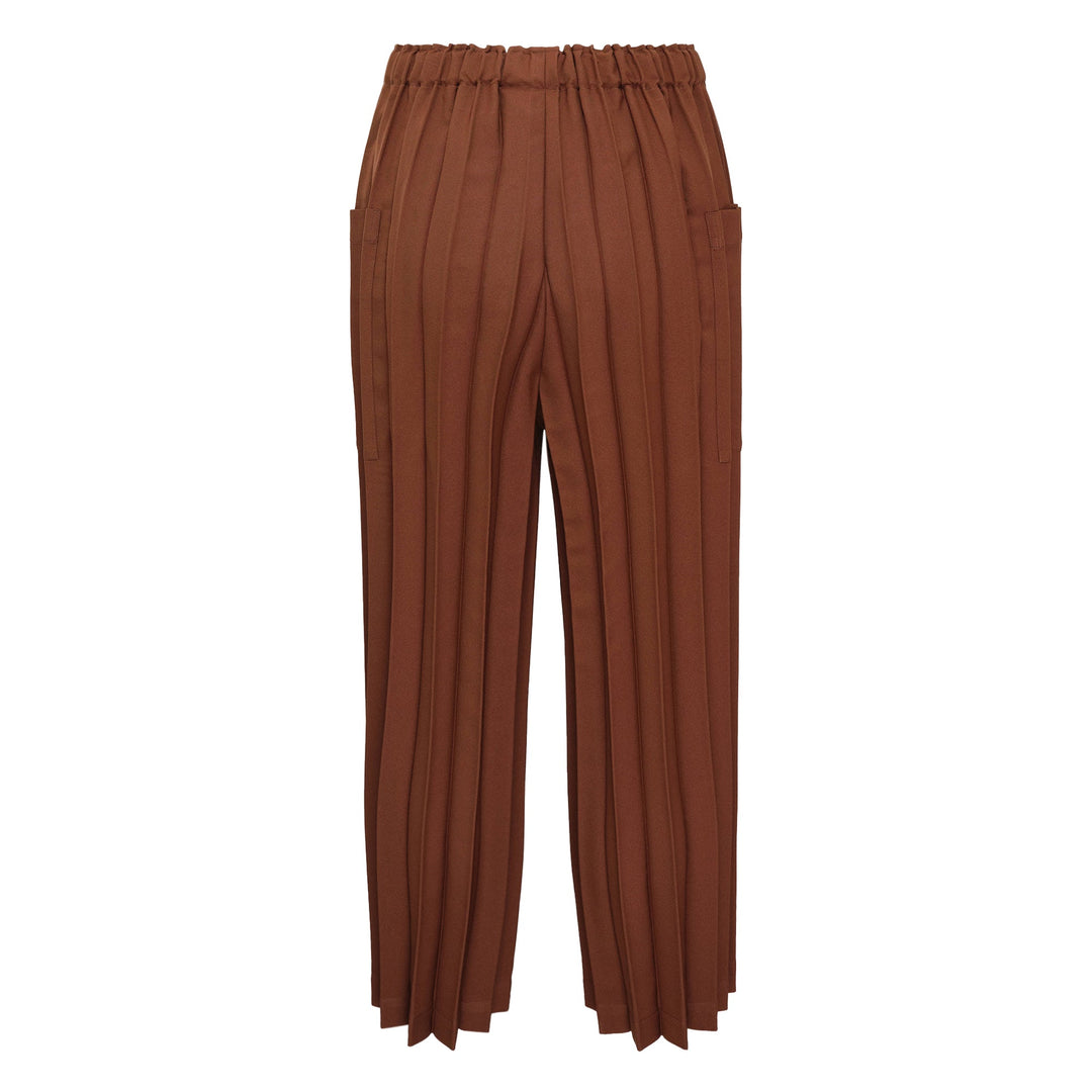 Color Pleats Bottom Pants