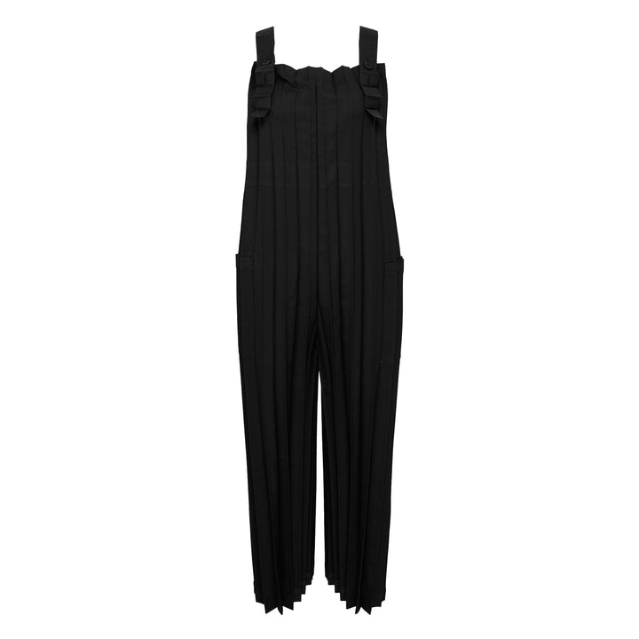 Color Pleats Bottom Jumpsuit