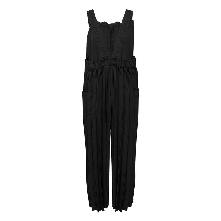 Color Pleats Bottom Jumpsuit