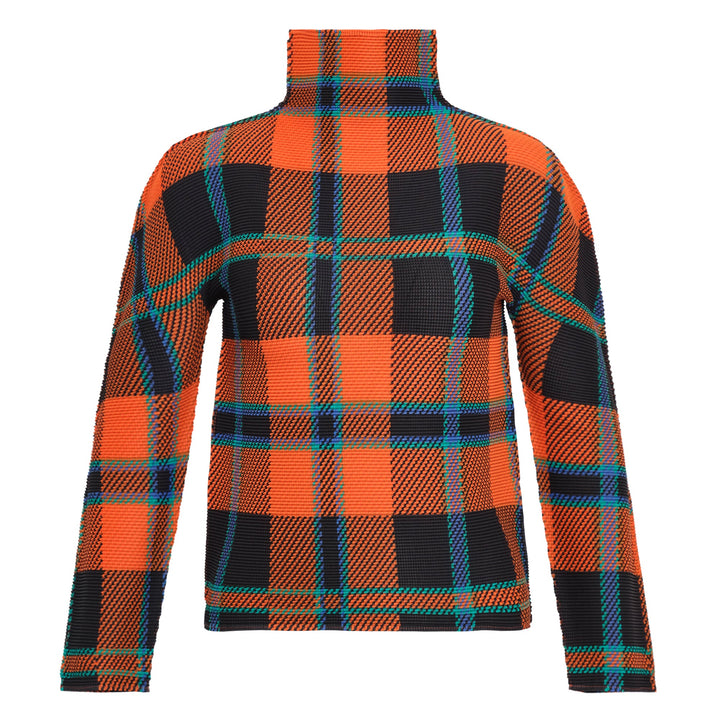 Tartan Check High Neck Top