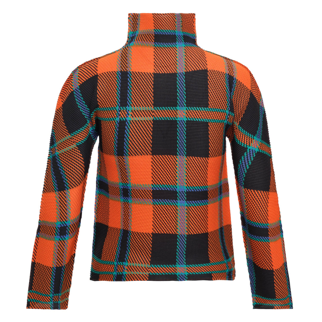 Tartan Check High Neck Top