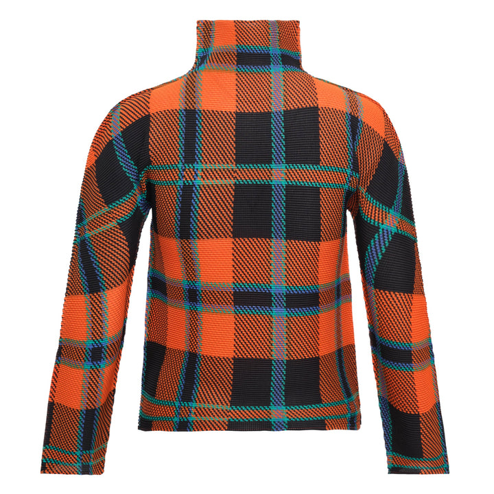 Tartan Check High Neck Top