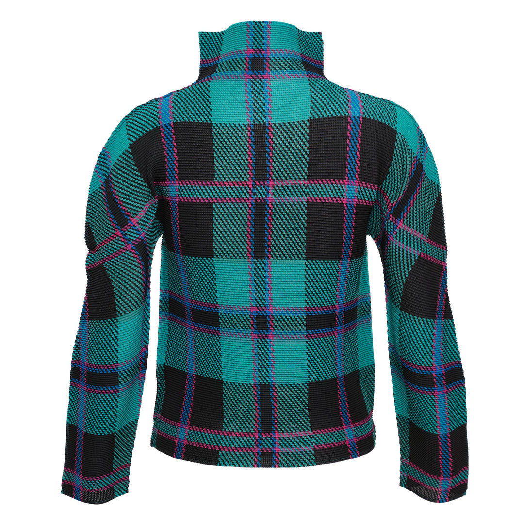 Tartan Check High Neck Top