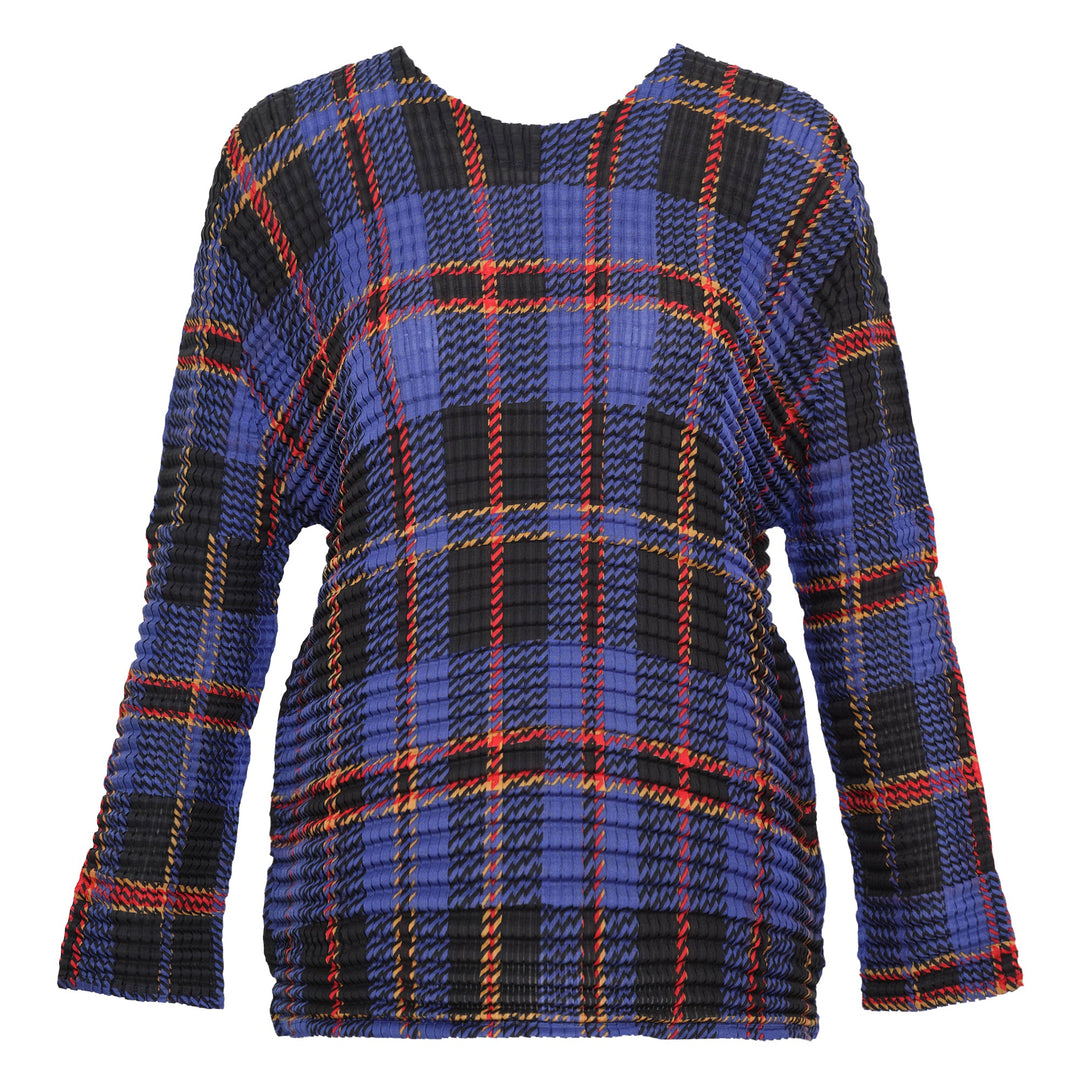 Tartan Check Pleated Shirt Top