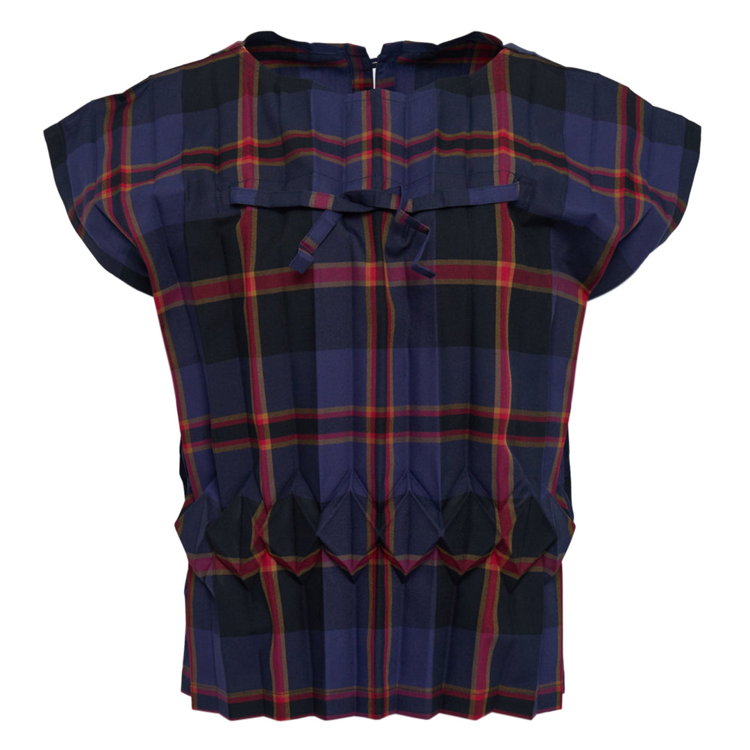 Tartan Check Pleats Top