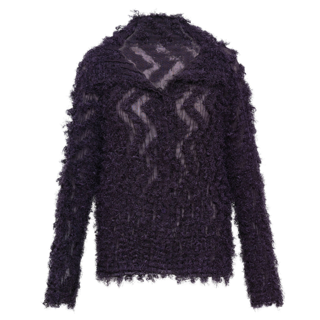 Shaggy Pleats Cardigan