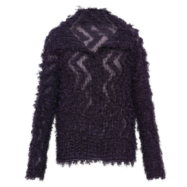 Shaggy Pleats Cardigan