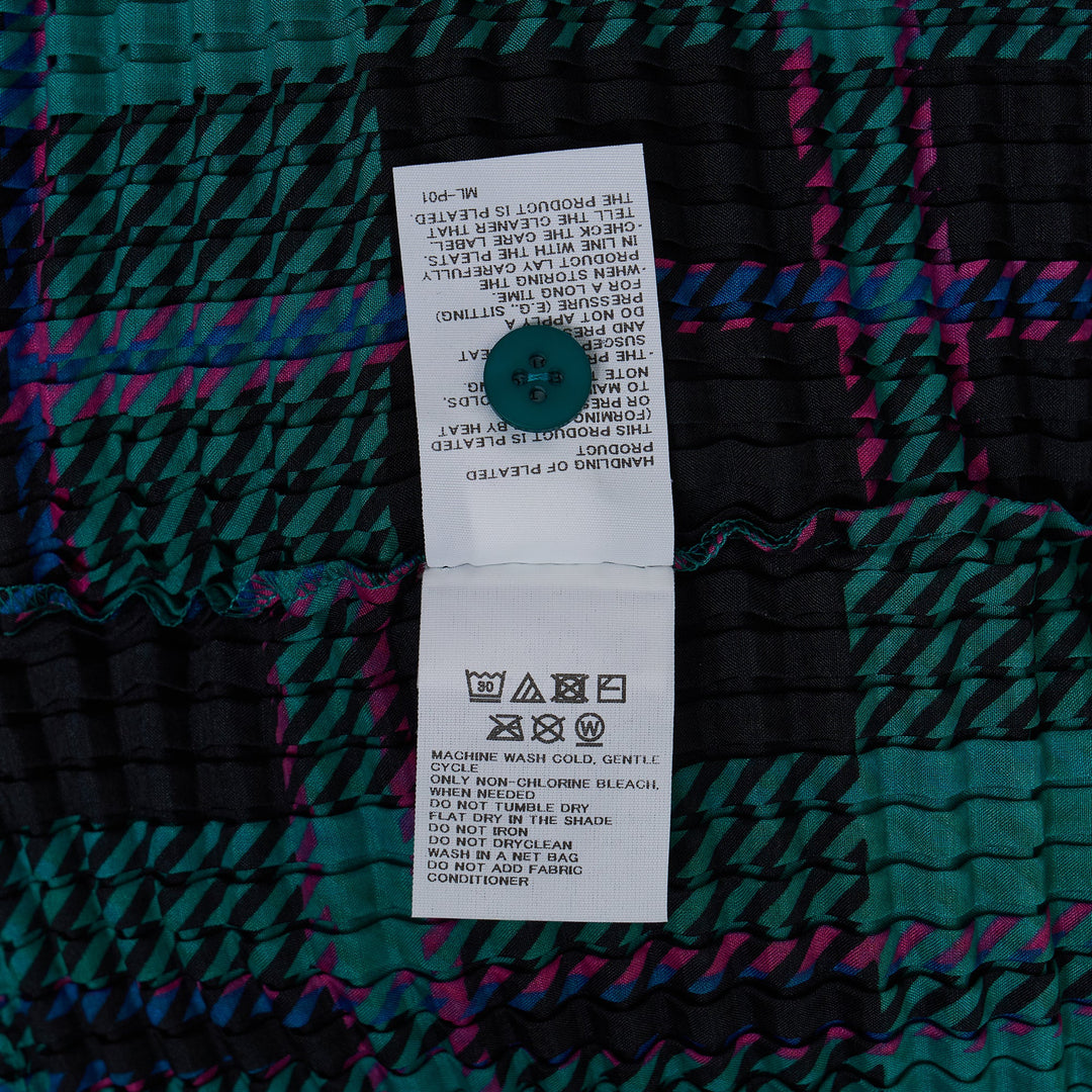 Tartan Check Pleats Shirt Cardigan