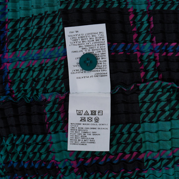 Tartan Check Pleats Shirt Cardigan