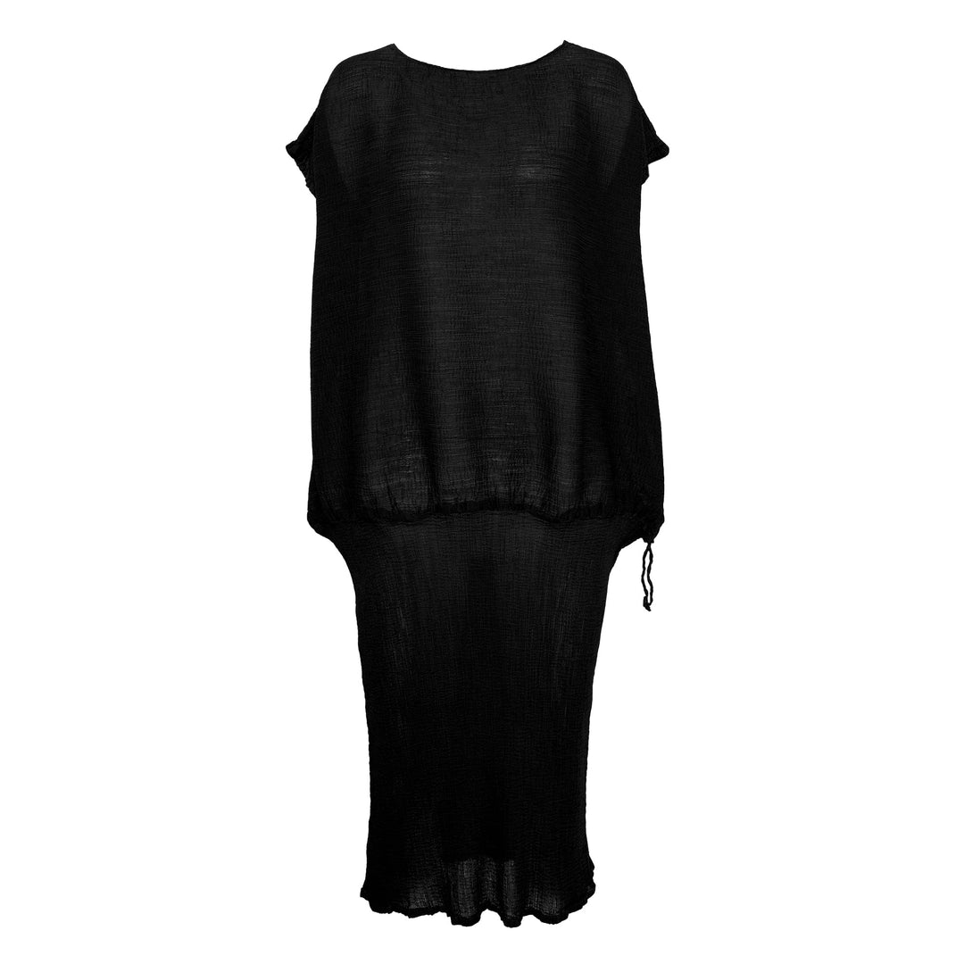 Balloon See-Thru Crepe Dress