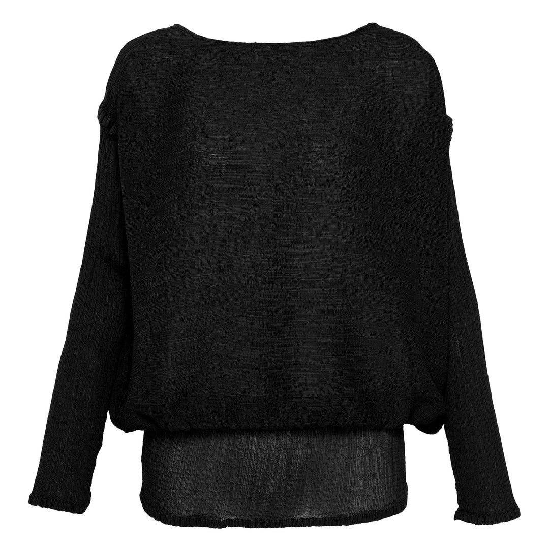 Balloon See-Thru Crepe Top