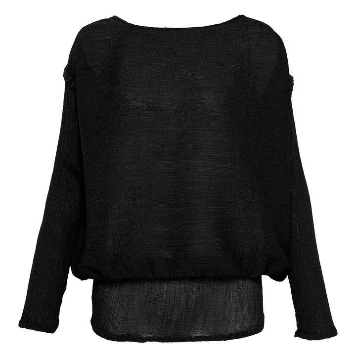 Balloon See-Thru Crepe Top