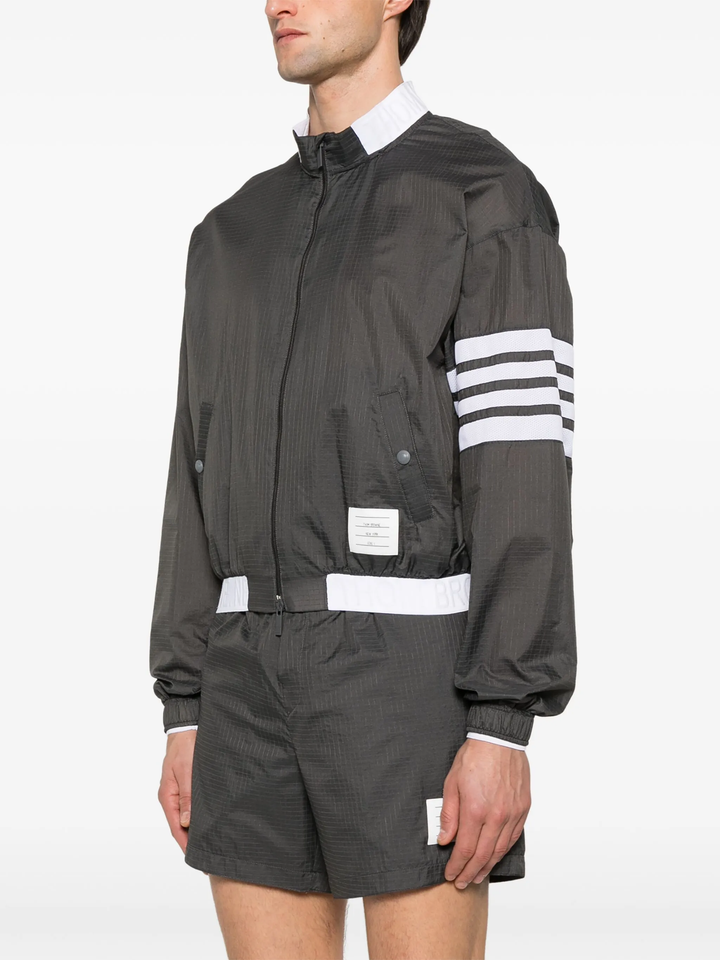 Nylon 4-Bar Ripstop Windbreaker