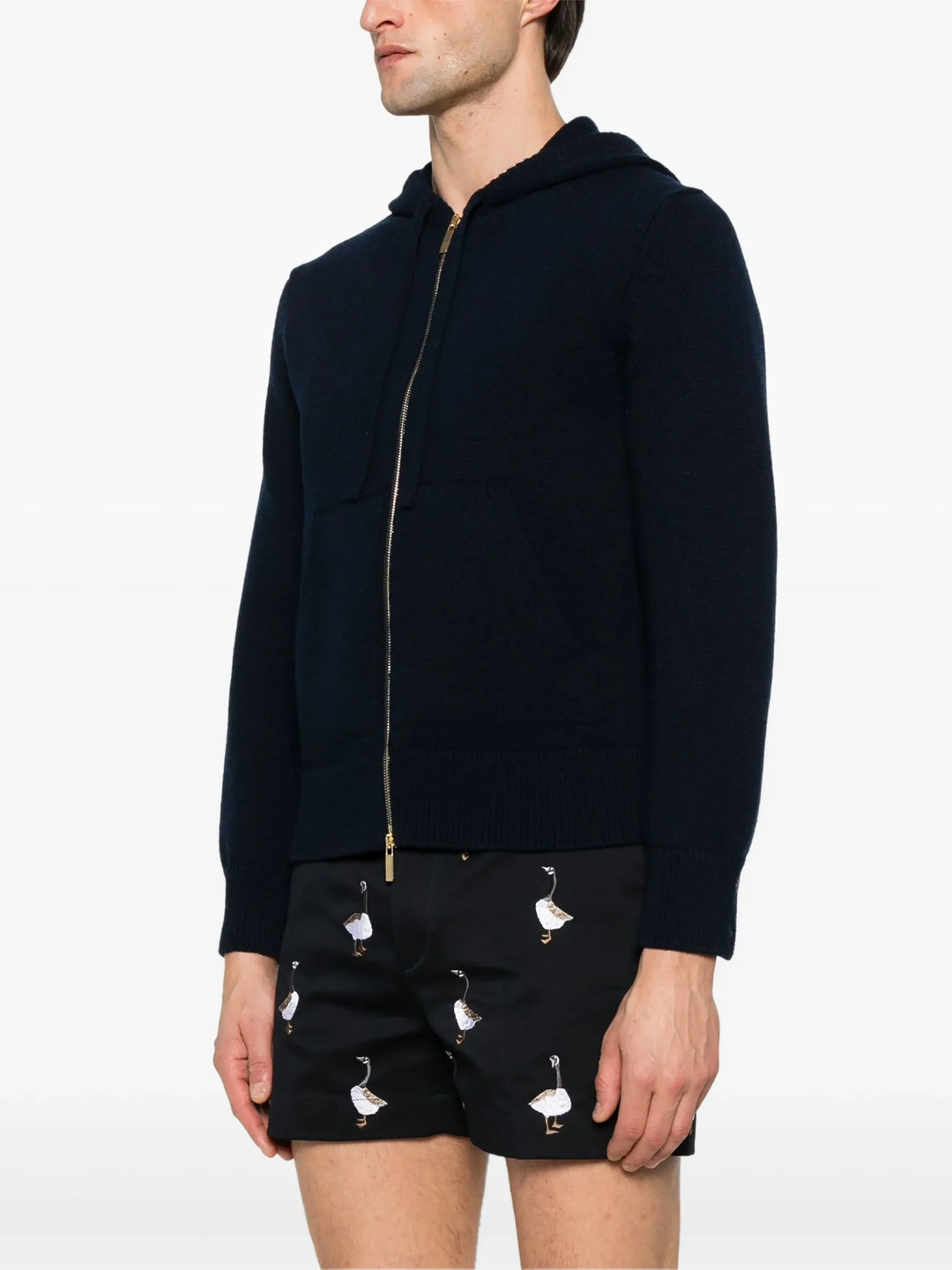 Geese Jersey インタージャカードジップアップセーター