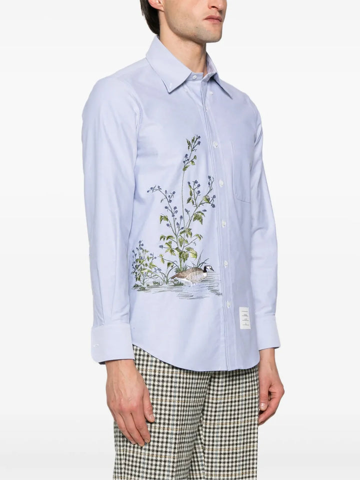 Goose Scenic Satin Stitch Oxford Shirt Men