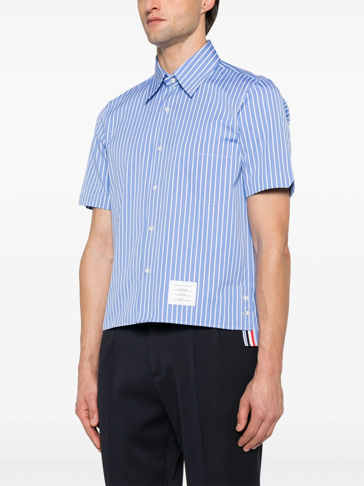 Pinstripe Poplin Short Sleeve Shirt Men