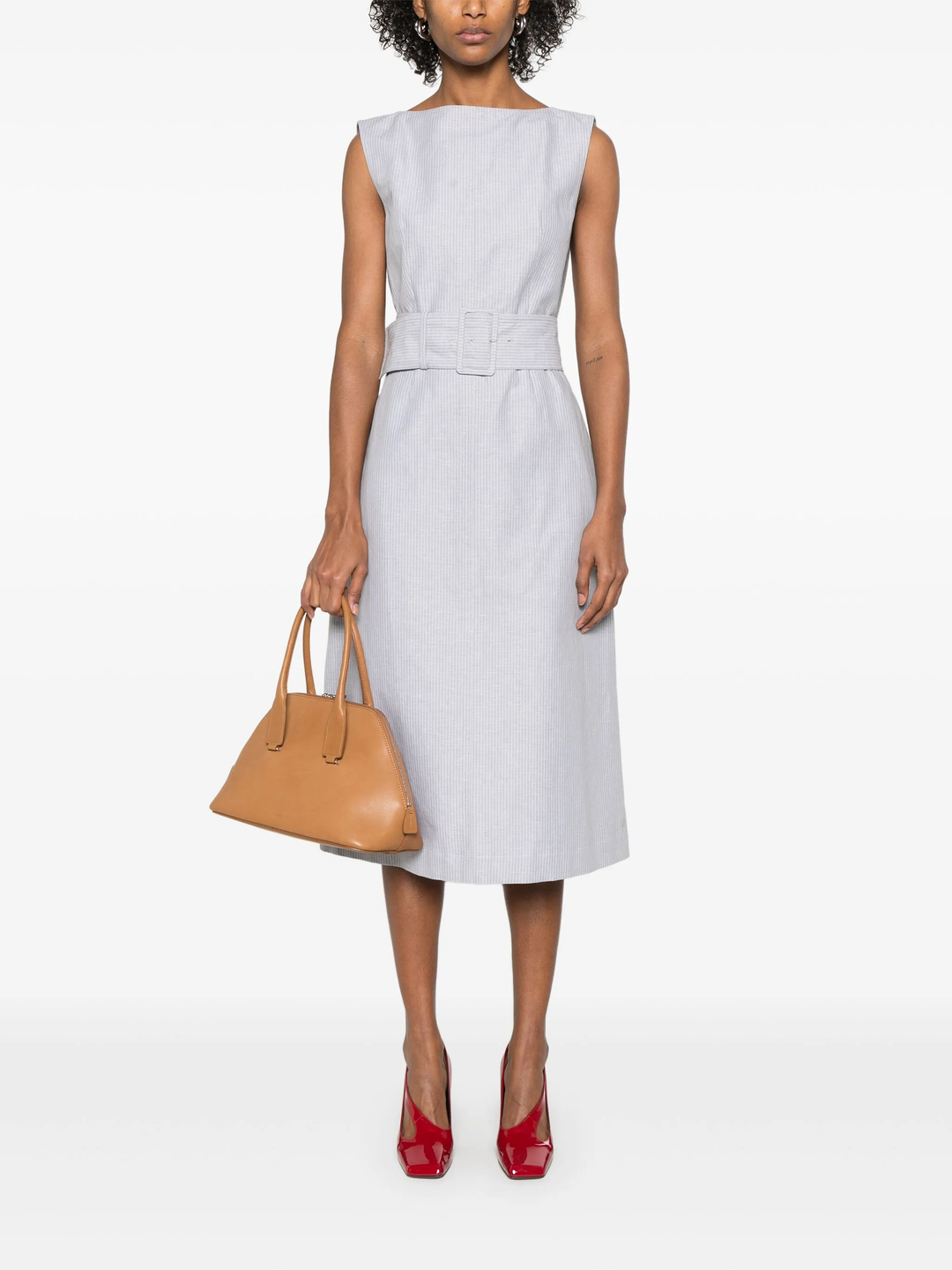 Tonal University Stripe Boat Neck Dress Women