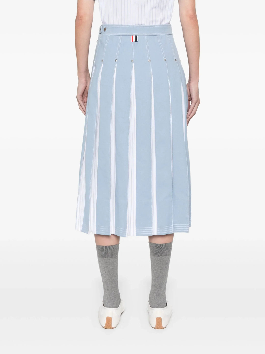 Below Knee Dropped Back Pleated Skirt