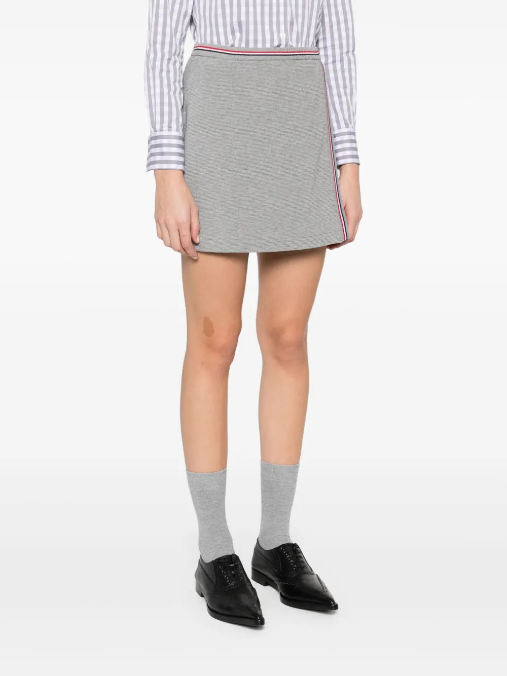 تنورة ميني ملفوفة من قماش الوافل القطني للنساء