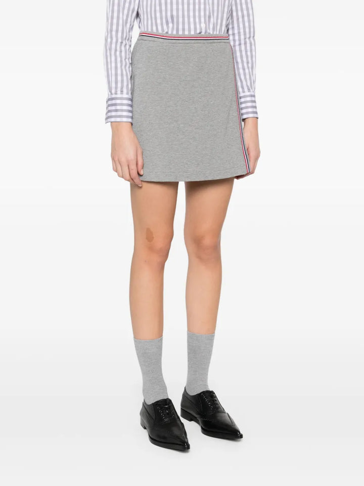 تنورة ميني ملفوفة من قماش الوافل القطني للنساء