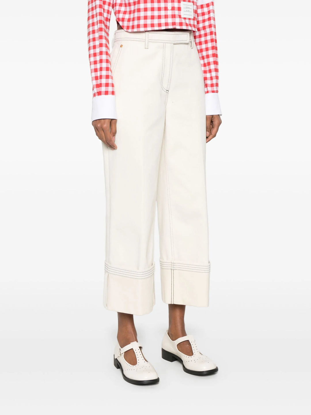 سروال نسائي واسع من دنيم سيلفيدج