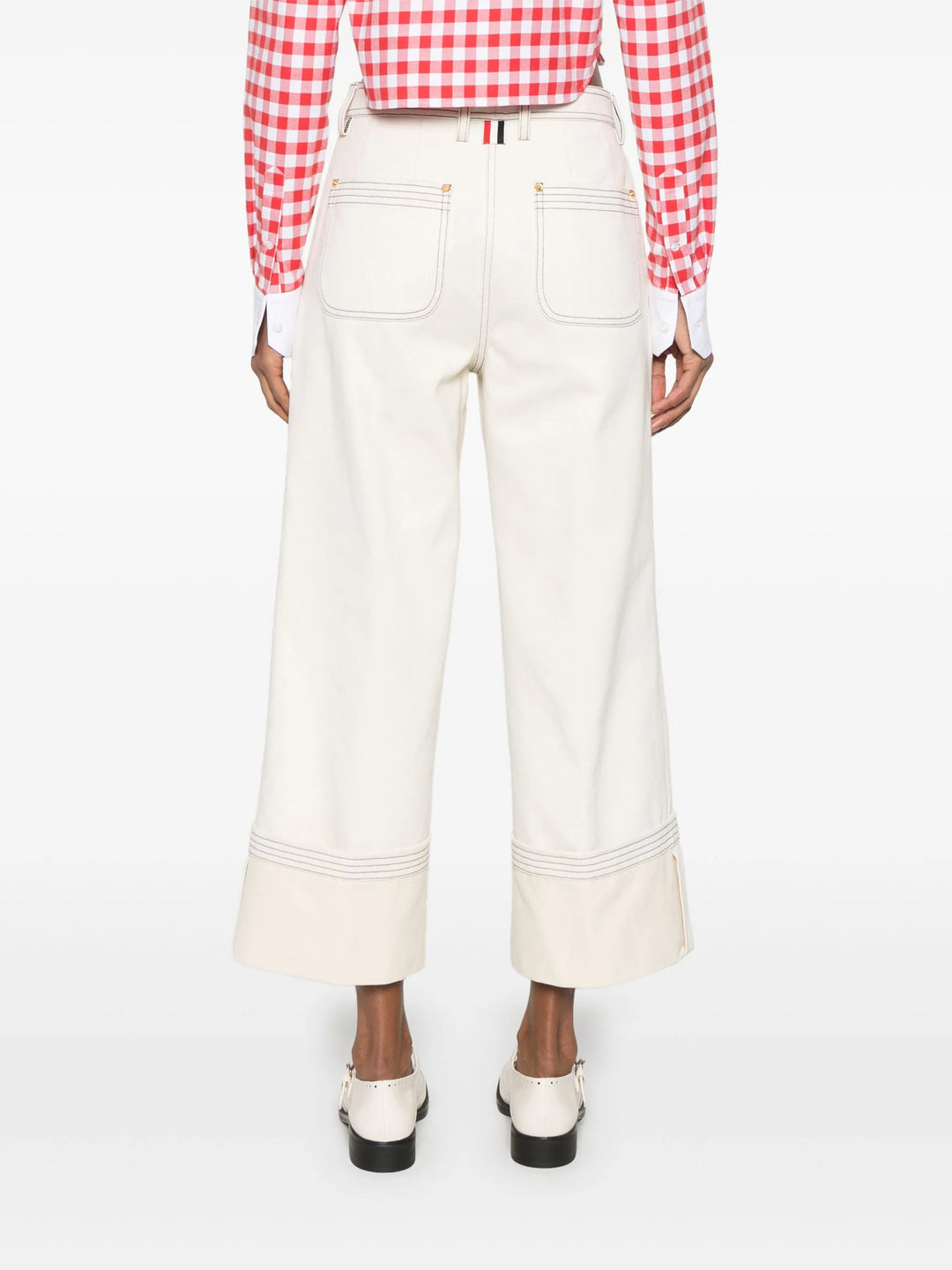 سروال نسائي واسع من دنيم سيلفيدج