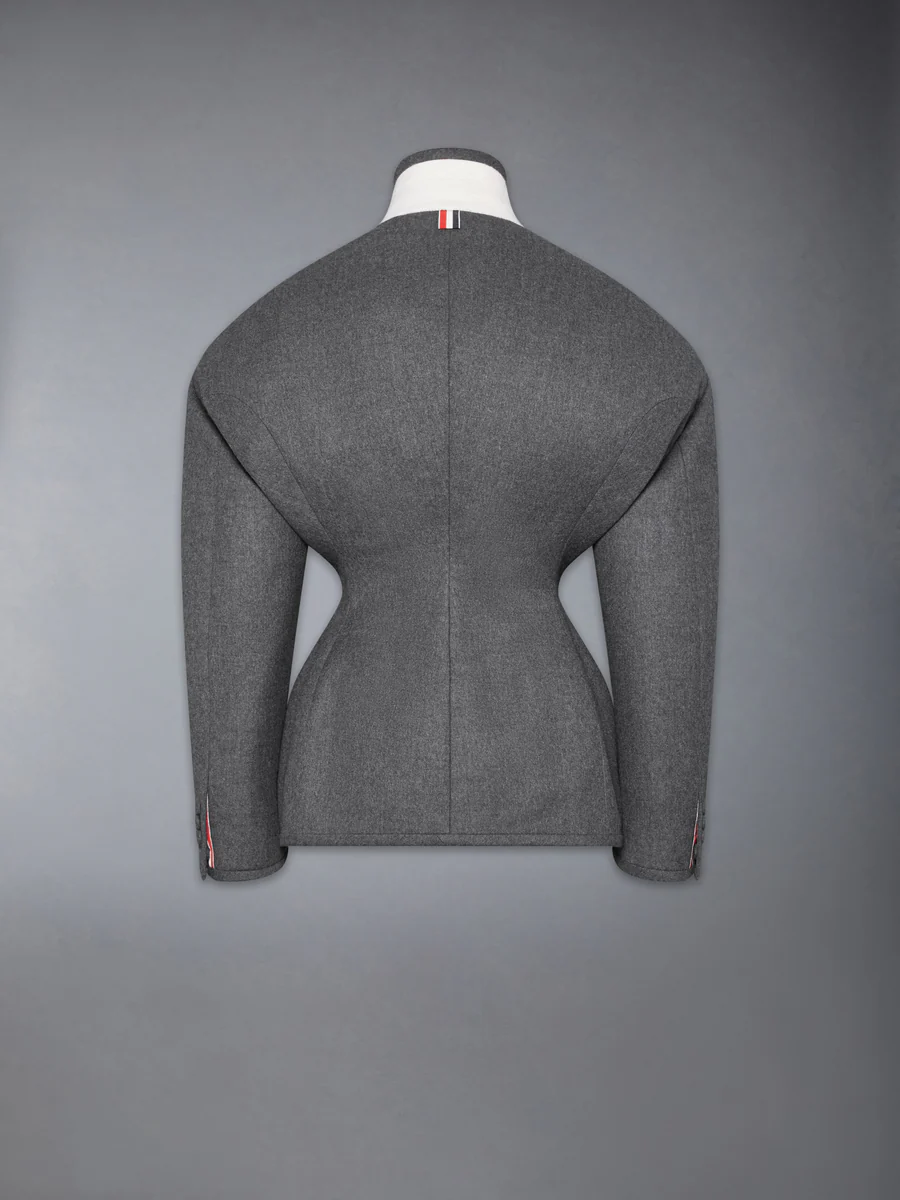 Solid Wool Flannel Cocoon Sportcoat