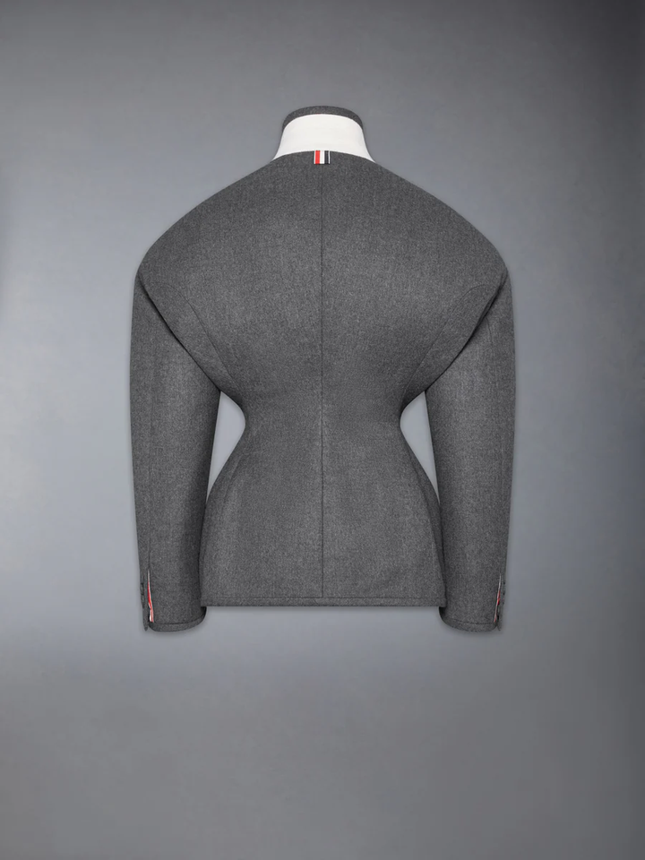 Solid Wool Flannel Cocoon Sportcoat