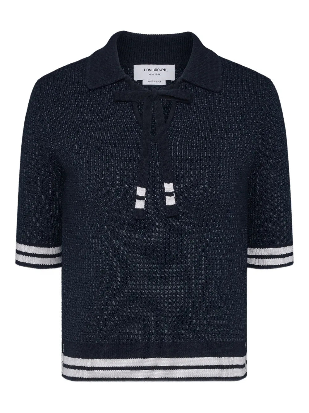 Tuck Stitch Silk Cashmere Wool Polo