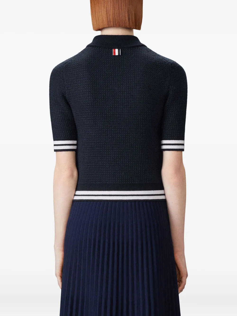 Tuck Stitch Silk Cashmere Wool Polo