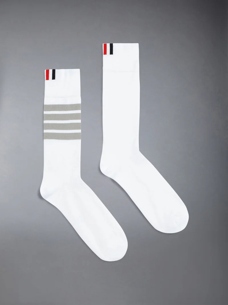 Lightweight Cotton 4-Bar Mid Calf Socks Men