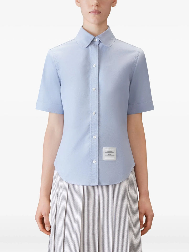 オックスフォードラウンドカラーショートスリーブシャツ レディース