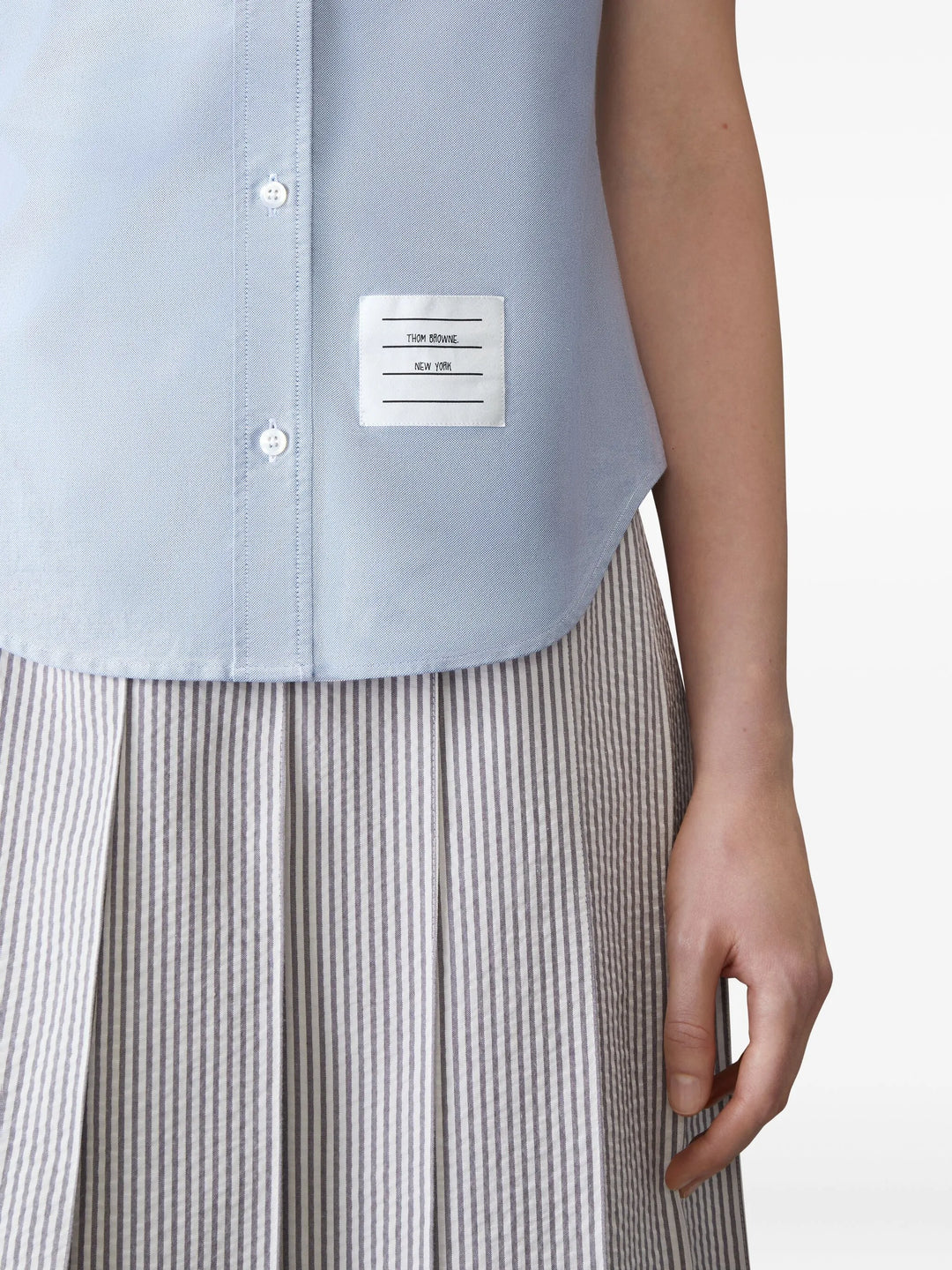 オックスフォードラウンドカラーショートスリーブシャツ レディース