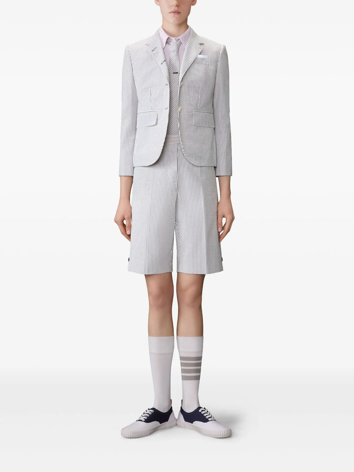 قميص نسائي بأكمام قصيرة وياقة دائرية من أكسفورد