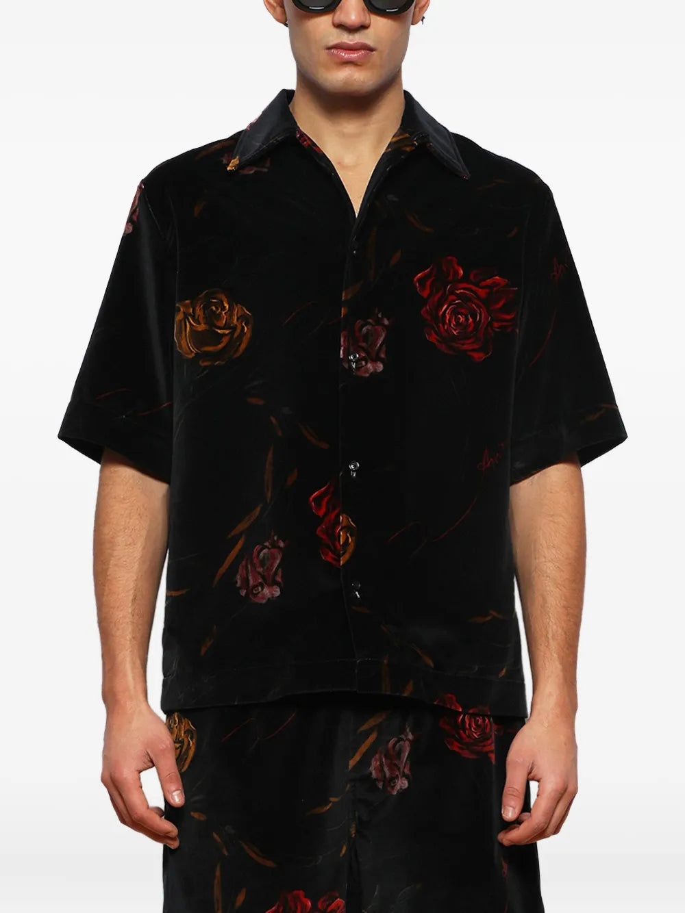 Floral Velvet Camp Shirt