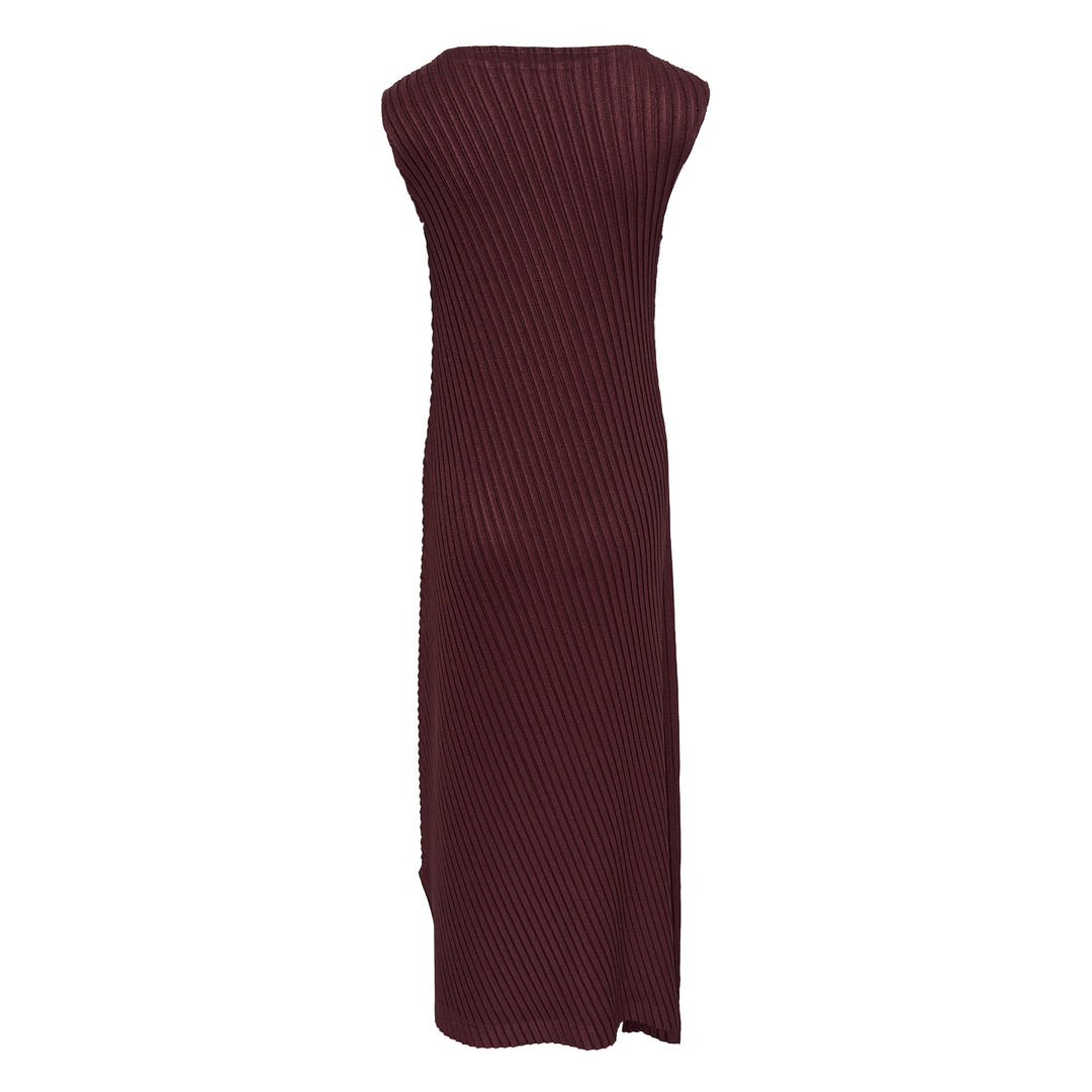 Linen Like Pleats Pleated Dress