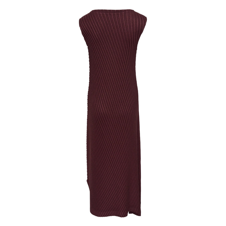 Linen Like Pleats Pleated Dress