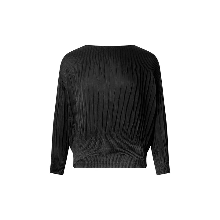 Suede Like Puff Pleated Top