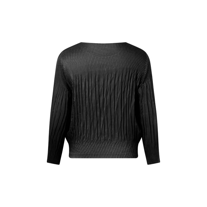 Suede Like Puff Pleated Top