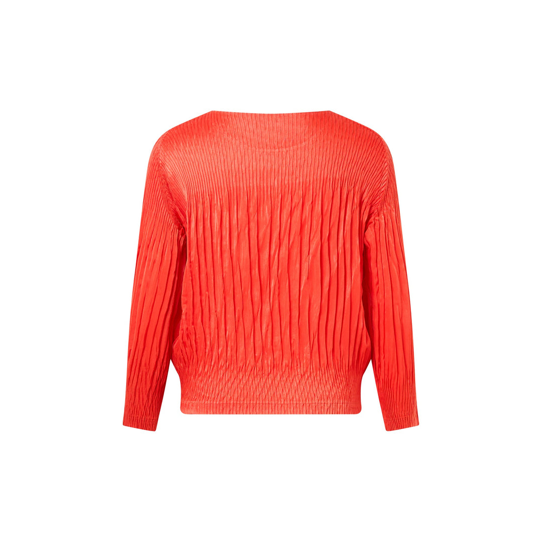 Suede Like Puff Pleated Top