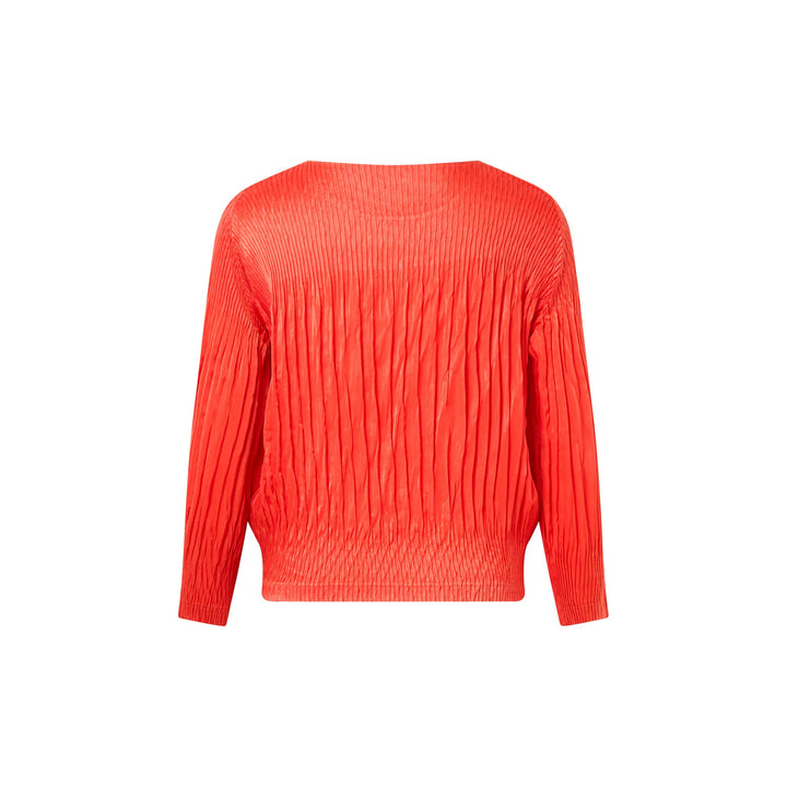 Suede Like Puff Pleated Top