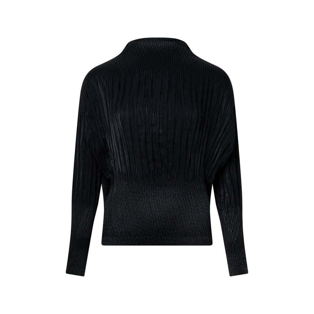 Suede Like Puff Pleated Top