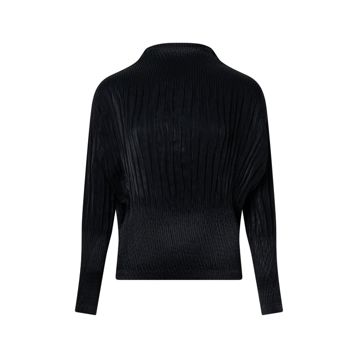Suede Like Puff Pleated Top