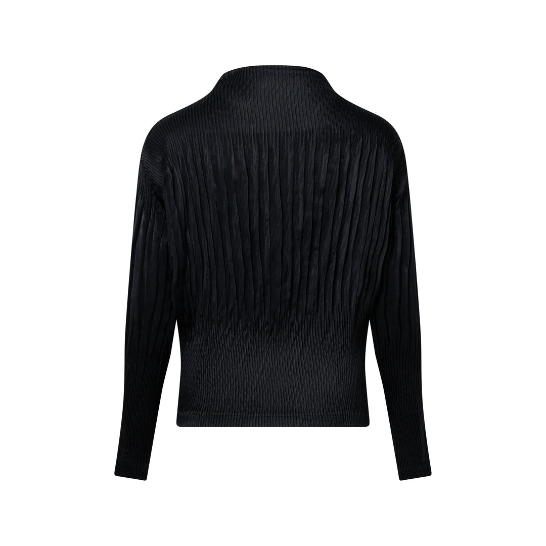 Suede Like Puff Pleated Top