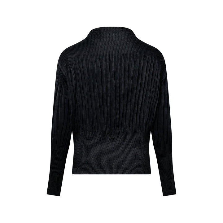 Suede Like Puff Pleated Top