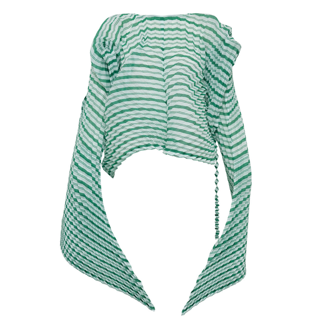 Striped Hand Pleats Top