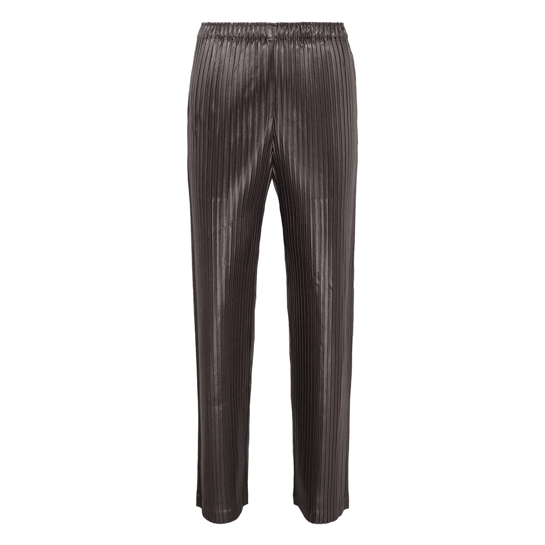 Glossed Metal Pleated Pants