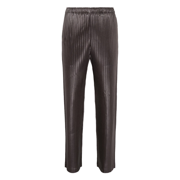 Glossed Metal Pleated Pants